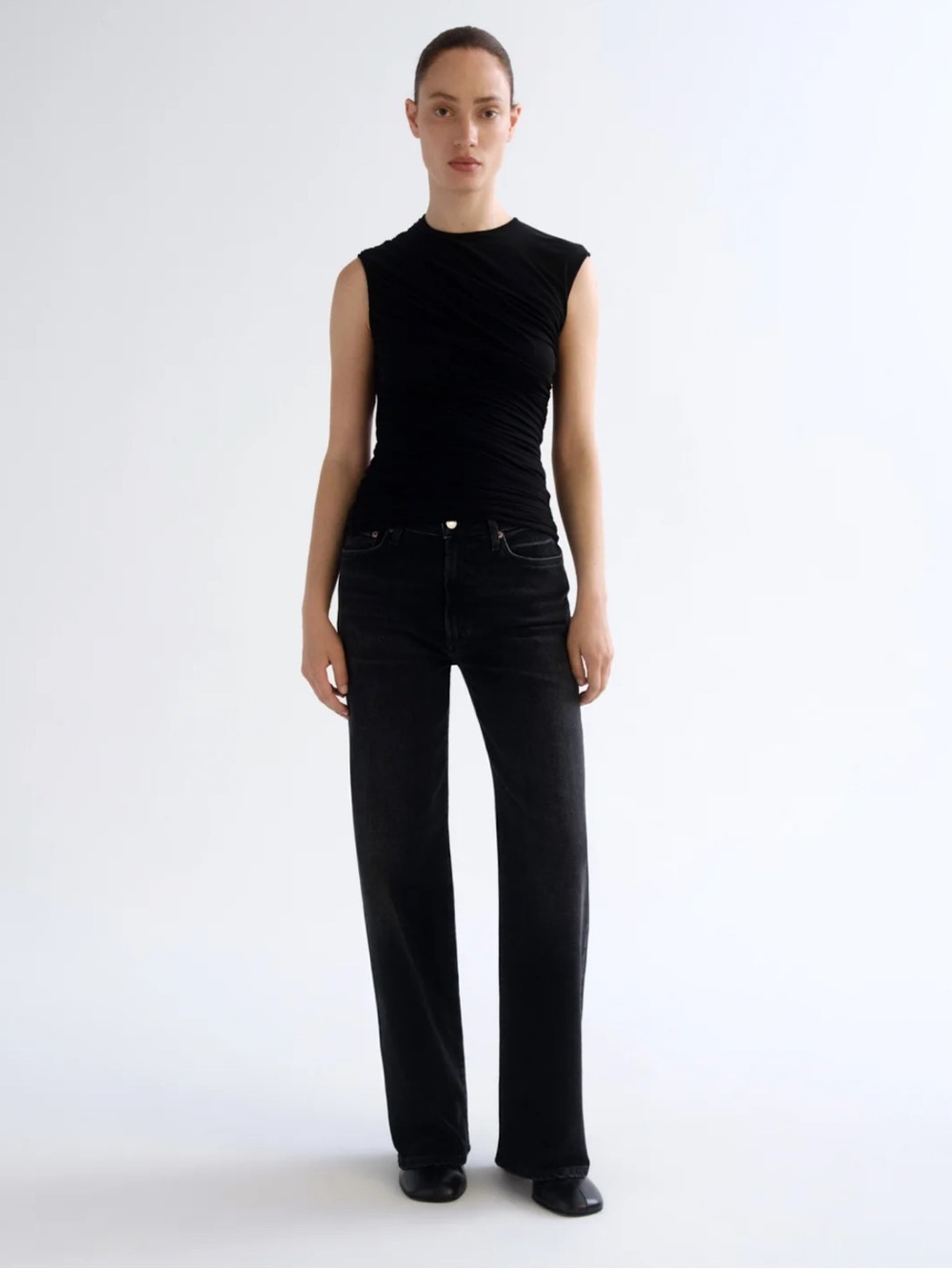 Agolde Harper Black Straight Leg Jeans size 24